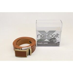 Nexbelt Golf  Series Medium Brown No Holes Ratchet Belt Up to 50" Ball Marker